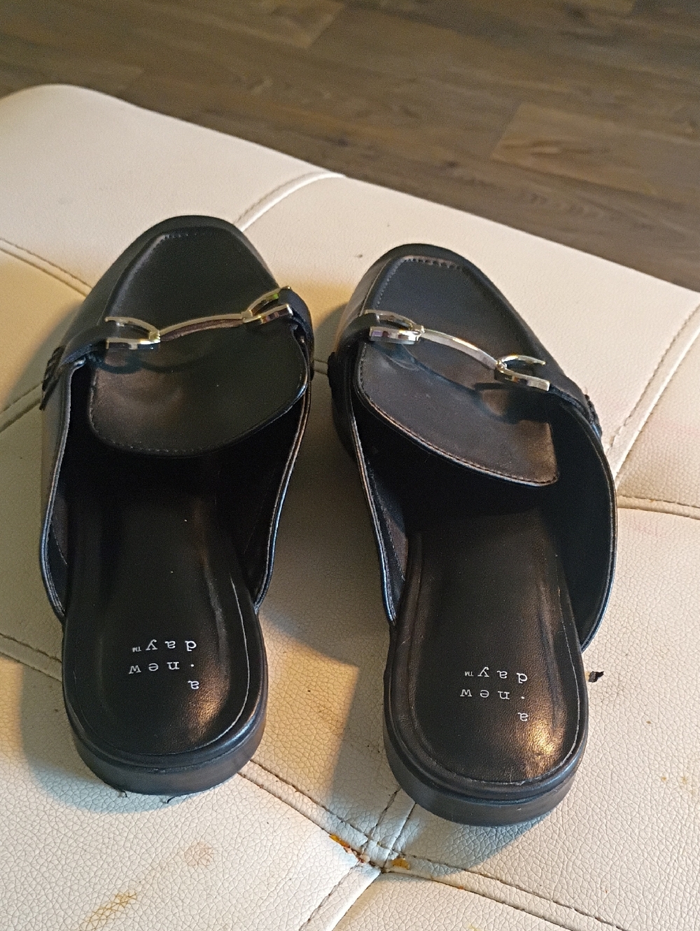 a new day Black Mule Loafers with Silver Bit